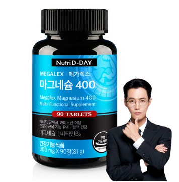 뉴트리디데이 메가렉스 마그네슘400, 90정, 1개